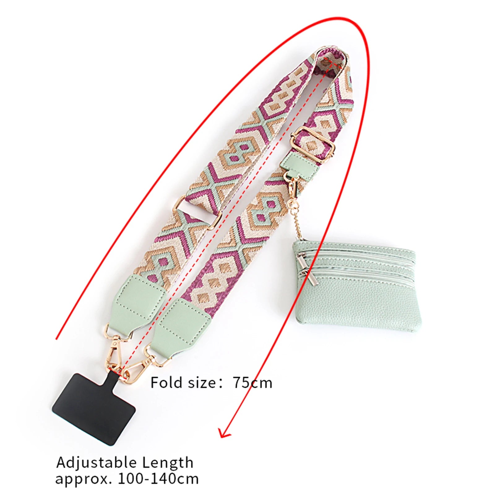 Phone Lanyard With Zipper Pocket and Storage Bag