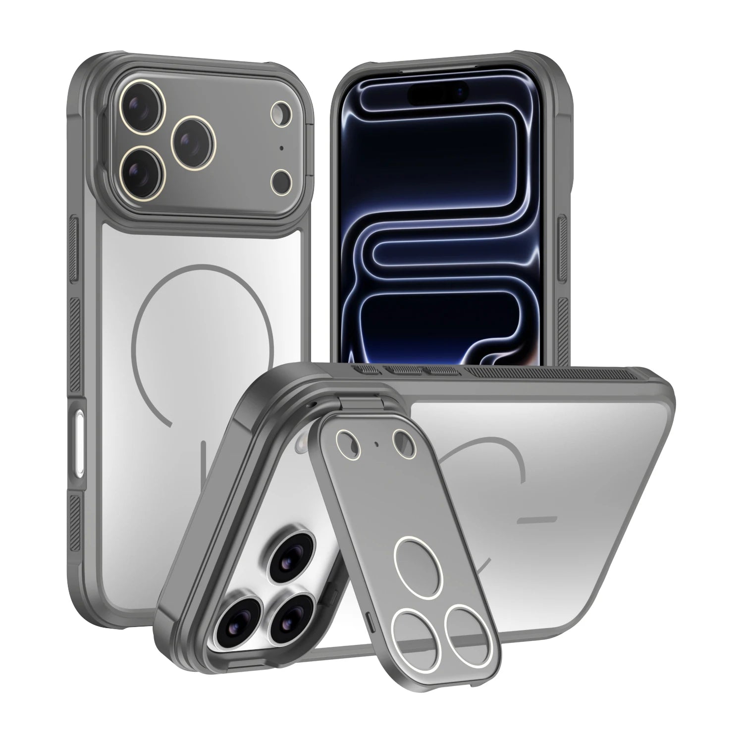 Luxury Iphone  Magsafe Camera Protect Stand Holder Case
