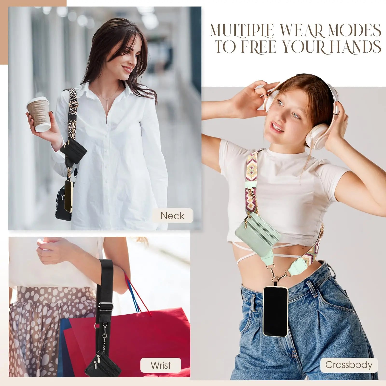 Phone Lanyard With Zipper Pocket and Storage Bag