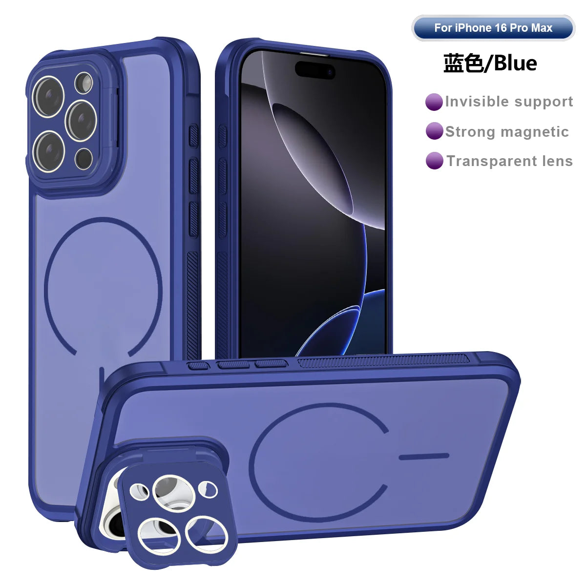 Luxury Iphone  Magsafe Camera Protect Stand Holder Case